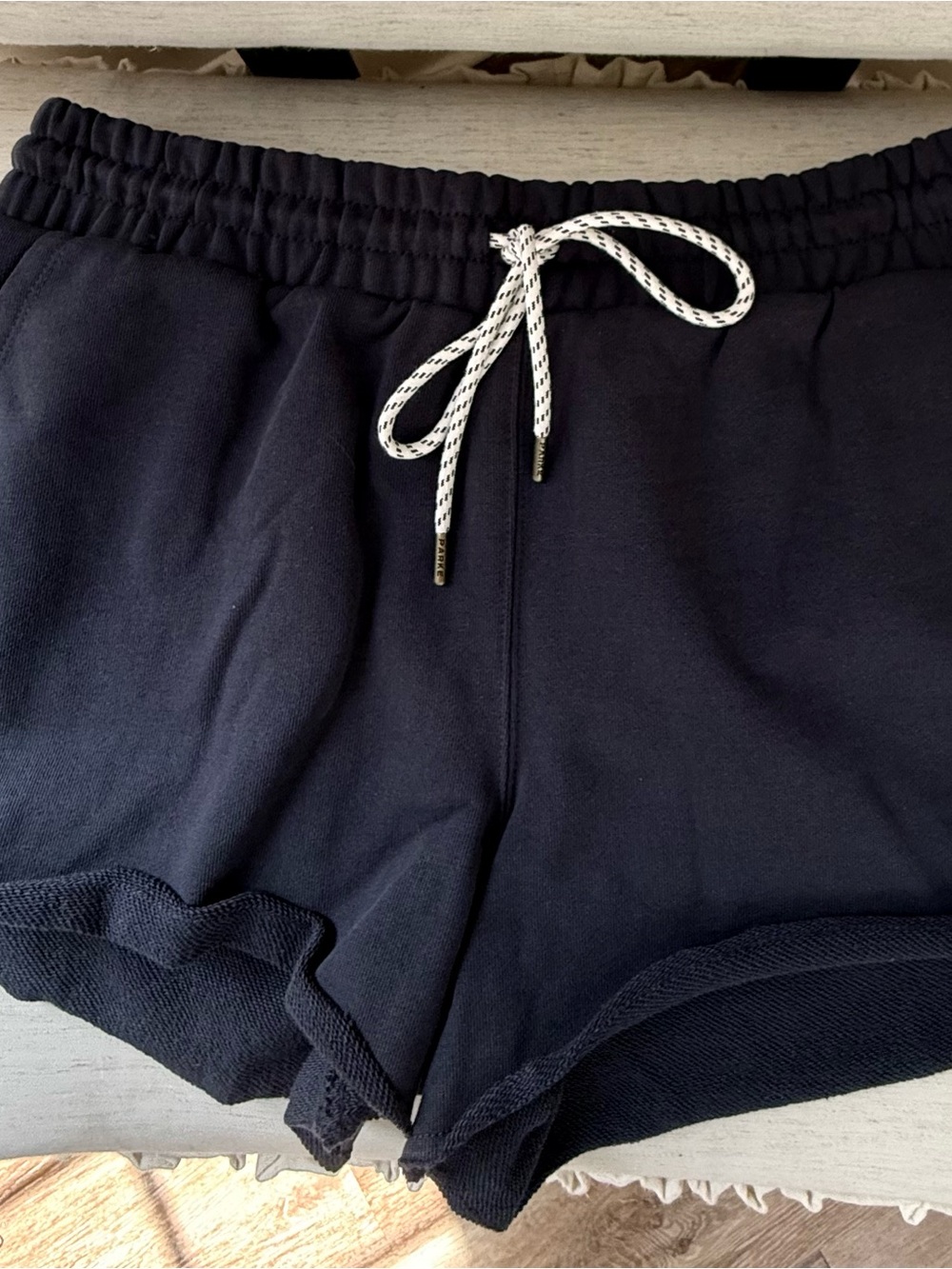 Parke x Target-Navy Athletic Drawstring Shorts-French Terry